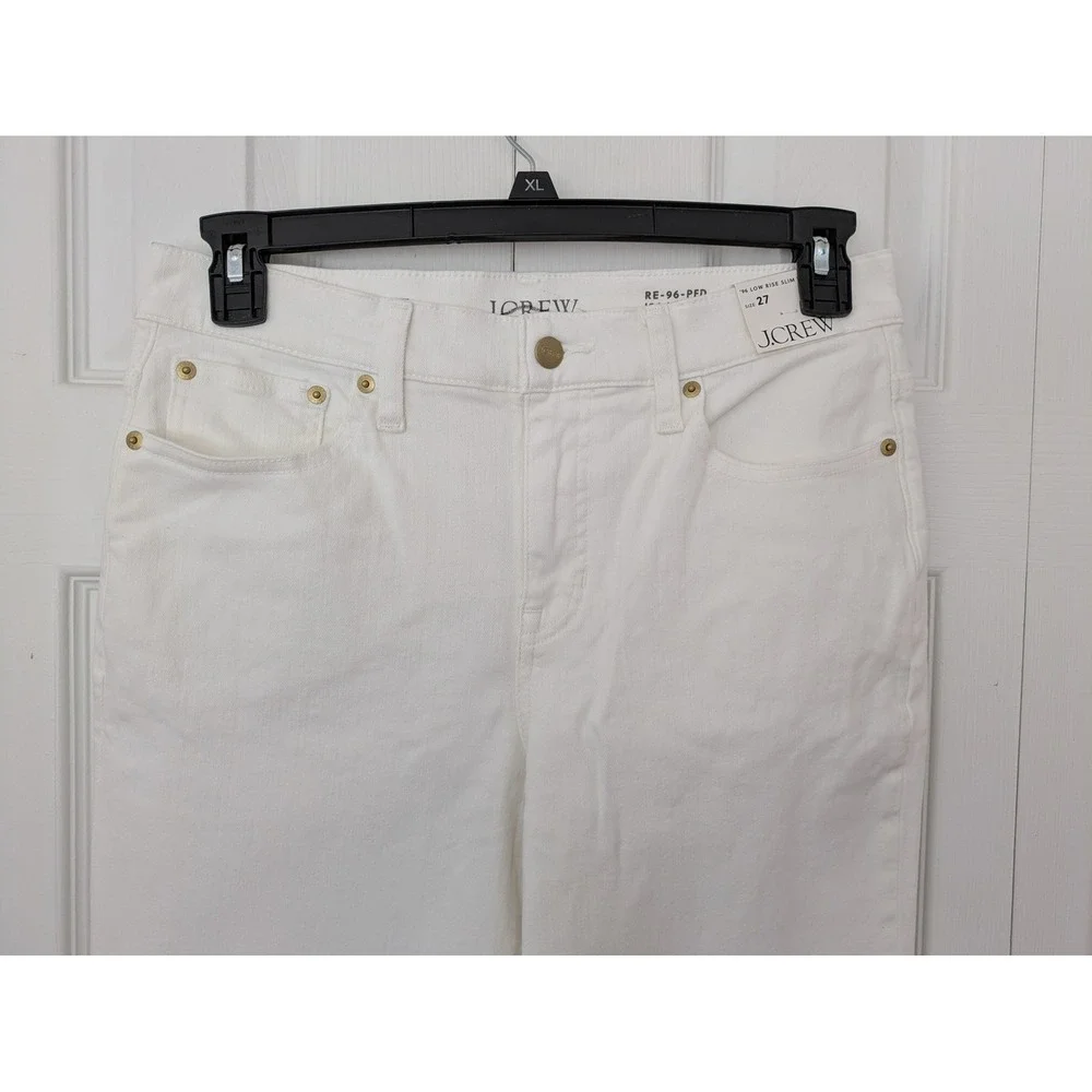 J. Crew Essential Straight White Jean in All Day Stretch Size 28 White NWT BX520